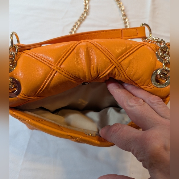 INC International Concepts Orange Quilted Shoulder Bag BNWT - Picture 6 of 13